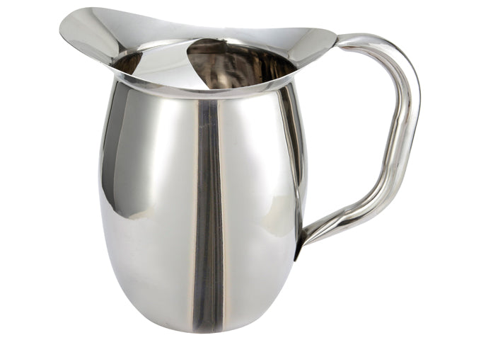 WINCO WBP-2-C Stainless Steel Bell Pitcher w/Ice Catcher - 2 Qt.