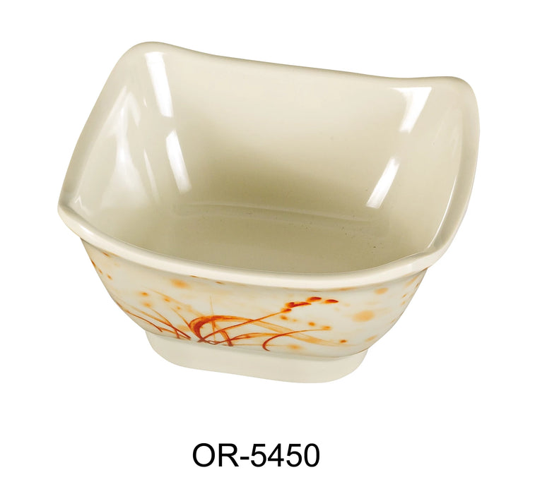 Yanco OR-5450 Orchis 4.75″ Square Bowl, 10 oz Capacity, 2.25″ Height, Melamine, Pack of 48