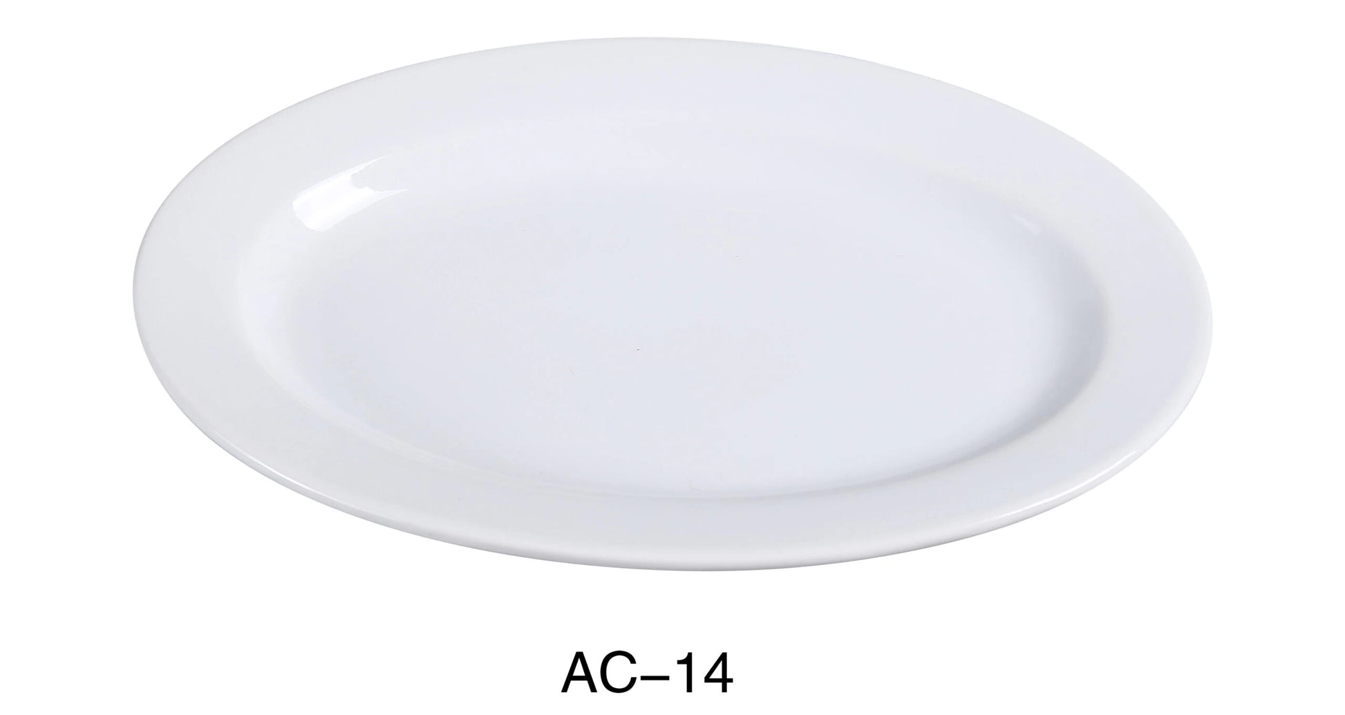 Yanco AC - 14 ABCO Oval Platter, 13"‚ Length x 8.5"‚ Width, China, Super White, Pack of 12