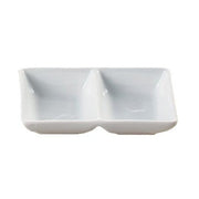 Yanco ML - 725 Two Divided Tray, 2 X 2 oz Wells, 5.5"‚ Length, 2.75"‚ Width, 1.375"‚ Height, China, Super White, Pack of 36
