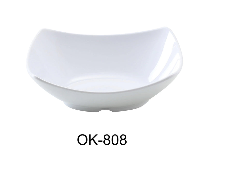 Yanco OK-808 Osaka-1 Bowl, Rectangular, 20 oz Capacity, 7.75″ Length, 6″ Width, 2″ Height, Melamine, White Color, Pack of 48