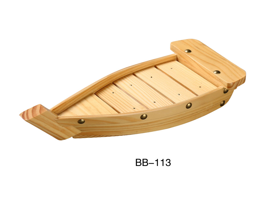 Yanco WS-113 13 1/4″ X 5 3/4″ X 2 1/4″ WOODEN SUSHI BOAT, Pack of 12