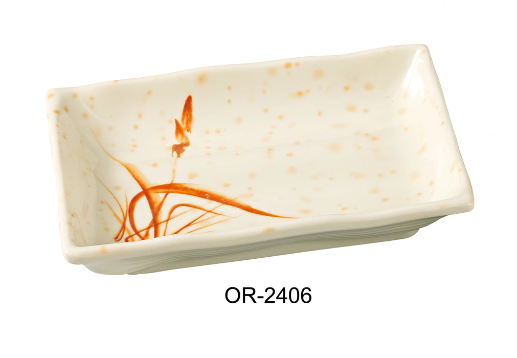 Yanco OR-2406 Orchis Rectangular Plate, 6″ Length, 4.5″ Width, Melamine, Gold Color, Pack of 72