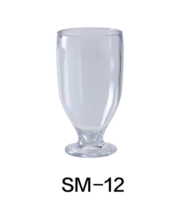 Yanco SM-12 Stemware Beverage Glass, 12 oz Capacity, 6.25″ Height, 2.75″ Diameter, Plastic, Clear Color, Pack of 24