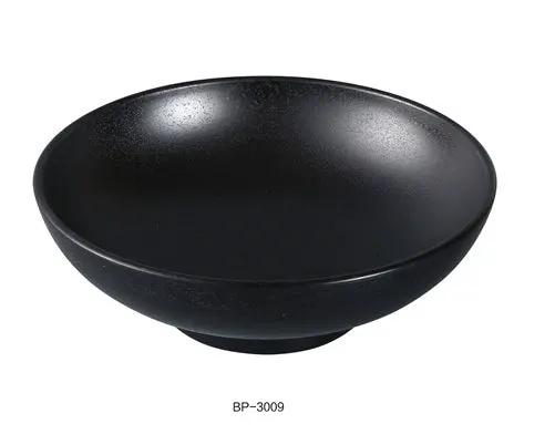 Yanco BP - 3009 Black Pearl - 2 Noodle Bowl, 48 oz. 9" Diameter, 3" Height, Melamine, Black Color with Matt finish