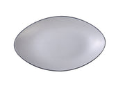 Yanco BM - 211 Birmingham 11 1/2" X 7" X 1 1/4" DEEP OVAL PLATE, Melamine, Gray & Black, Pack of 12