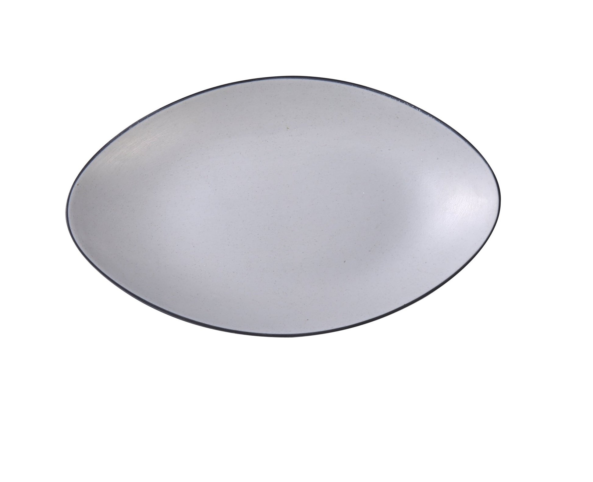 Yanco BM - 213 Birmingham 13 1/2" X 8 1/2" X 1 3/4" DEEP OVAL PLATE, Melamine, Gray & Black, Pack of 12