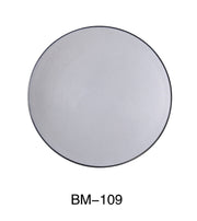 Yanco BM - 109 Birmingham 8 1/2" ROUND PLATE, Melamine, Gray & Black, Pack of 36