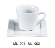 Yanco ML - 001 Mainland 7 oz Coffee/Tea Cup, Square Shaped, 3"‚ Length x 3"‚ Width, China, Super White, Pack of 36