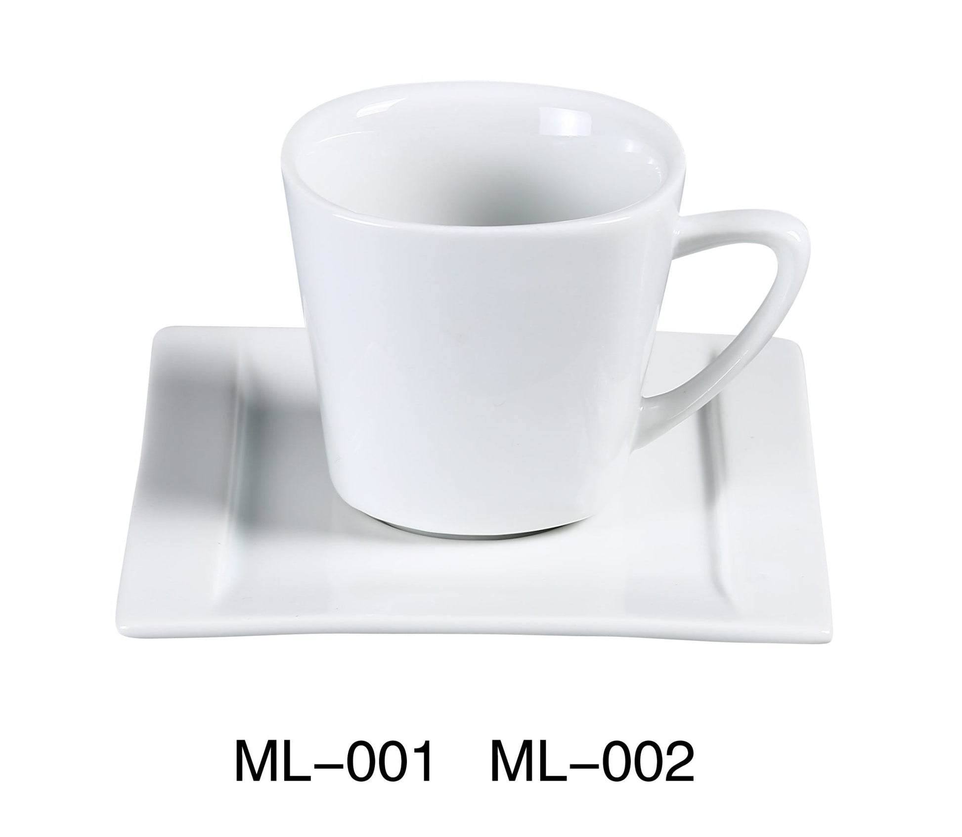 Yanco ML - 001 Mainland 7 oz Coffee/Tea Cup, Square Shaped, 3"‚ Length x 3"‚ Width, China, Super White, Pack of 36