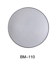 Yanco BM - 110 Birmingham 10 1/4" ROUND PLATE, Melamine, Gray & Black, Pack of 24