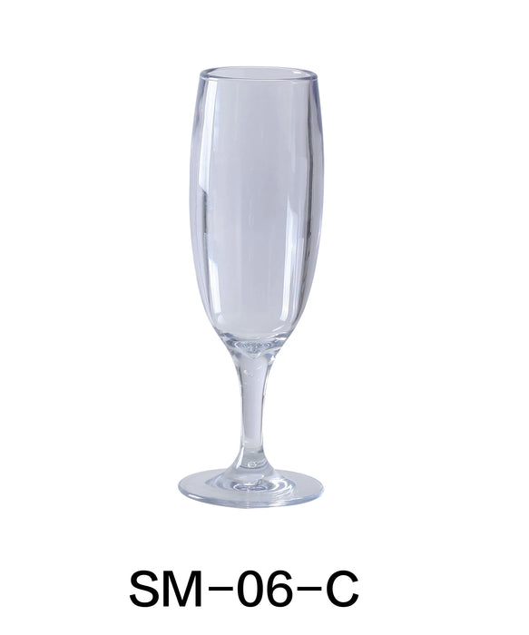 Yanco SM-06-C Stemware Champagne Glass, 6 oz Capacity, 2.75″ Diameter, 7.5″ Height, Plastic, Clear Color, Pack of 24