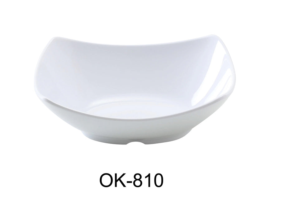 Yanco OK-810 Osaka-1 Bowl, Rectangular, 42 oz Capacity, 9.75″ Length, 7.5″ Width, 2.5″ Height, Melamine, White Color, Pack of 24