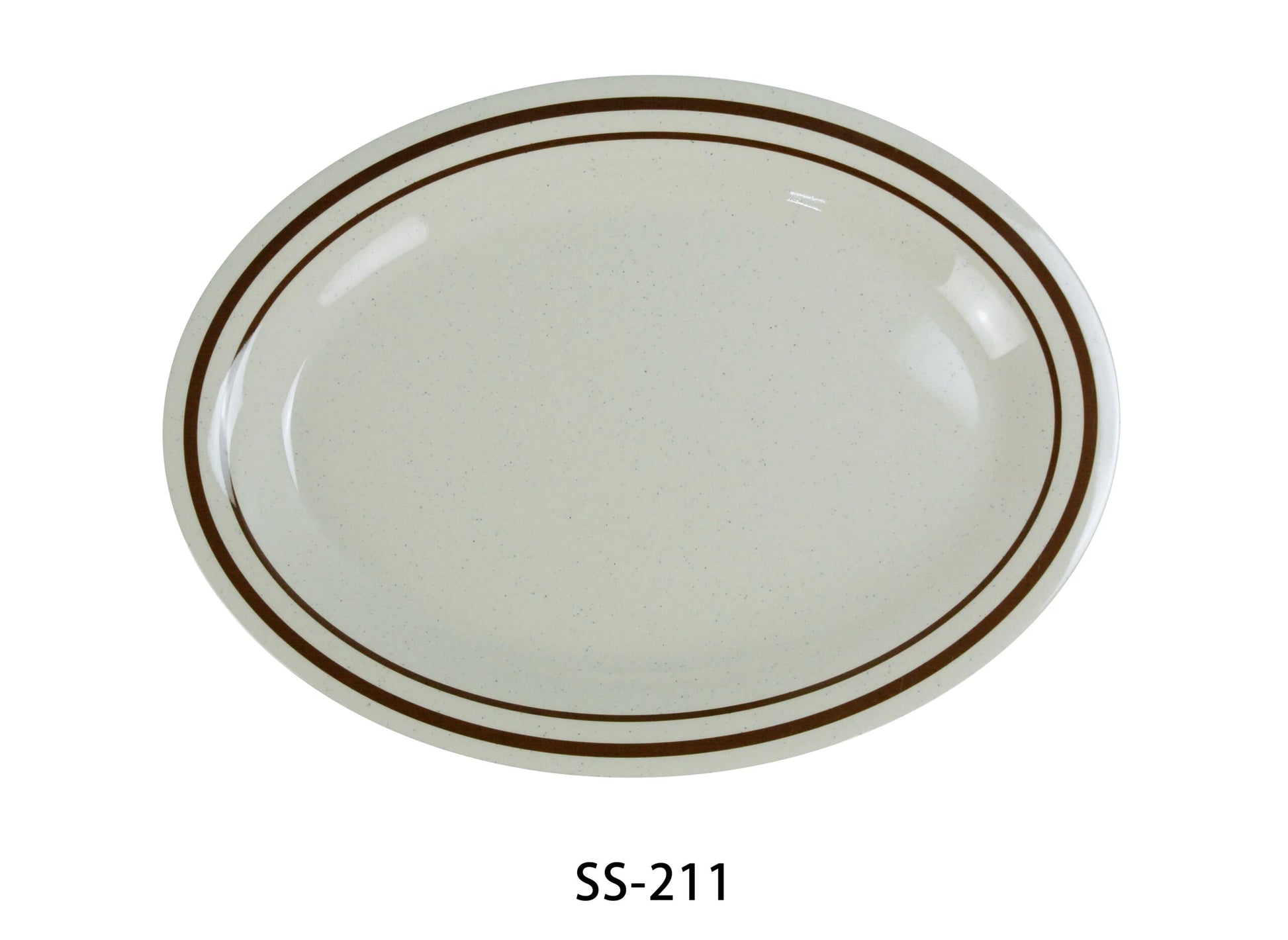 Yanco SS - 211 Sesame Oval Platter, 11.5"‚ Length, 8"‚ Width, Melamine, Pack of 24