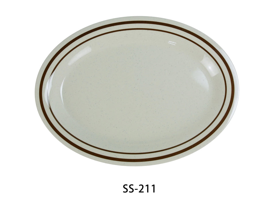Yanco SS-211 Sesame Oval Platter, 11.5″ Length, 8″ Width, Melamine, Pack of 24