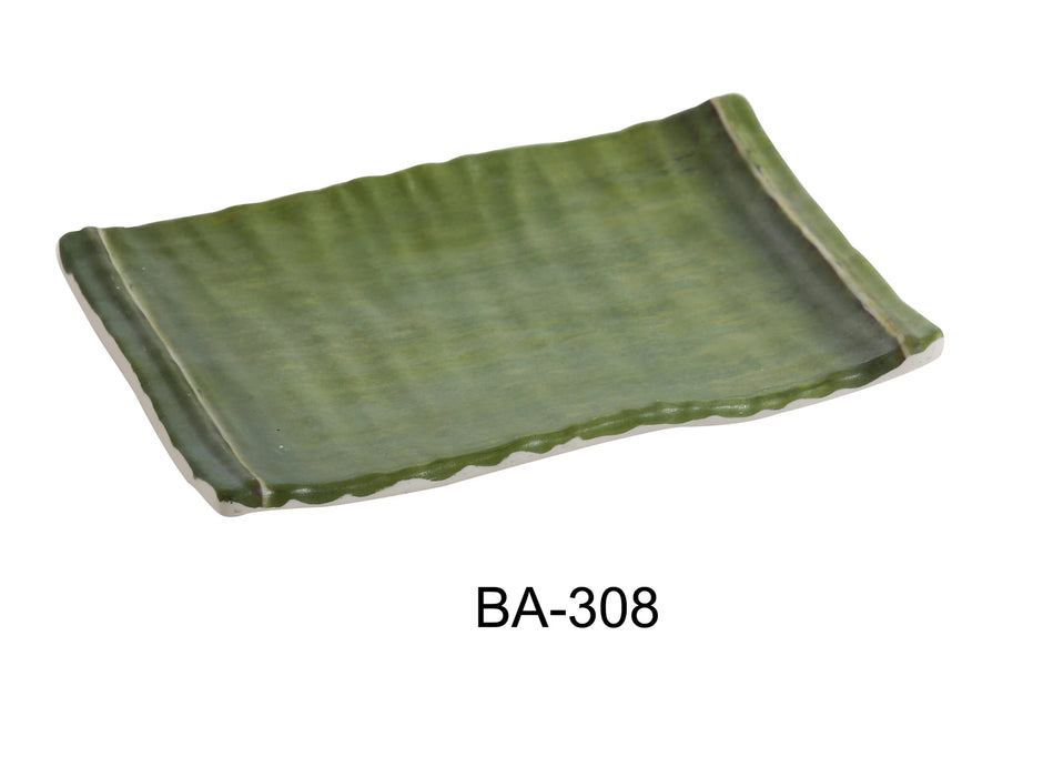Yanco BA-308 Bamboo Style 8″ X 5″ Rectangular Plate, Melamine, Pack of 48