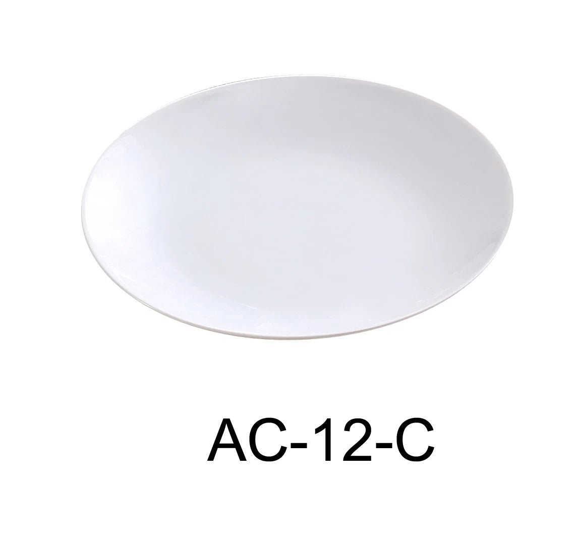 Yanco AC - 12 - C ABCO 12"‚ Coupe Plate, China, Super White, Pack of 12
