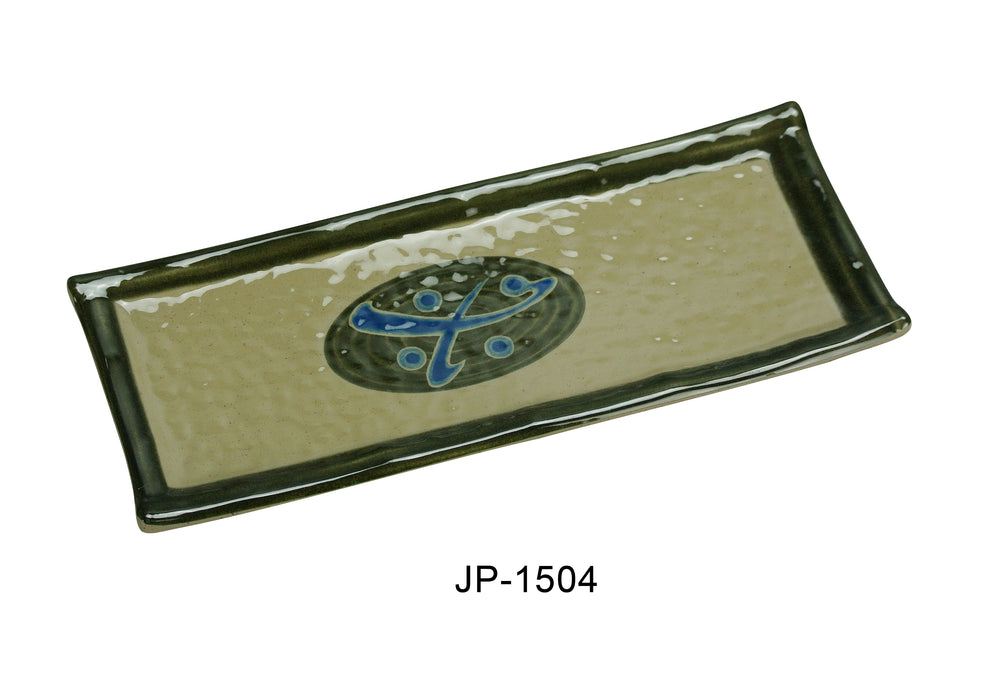 Yanco JP-1504 Japanese Rectangular Plate, 10.25″ Length, 4.25″ Width, Melamine, Pack of 24