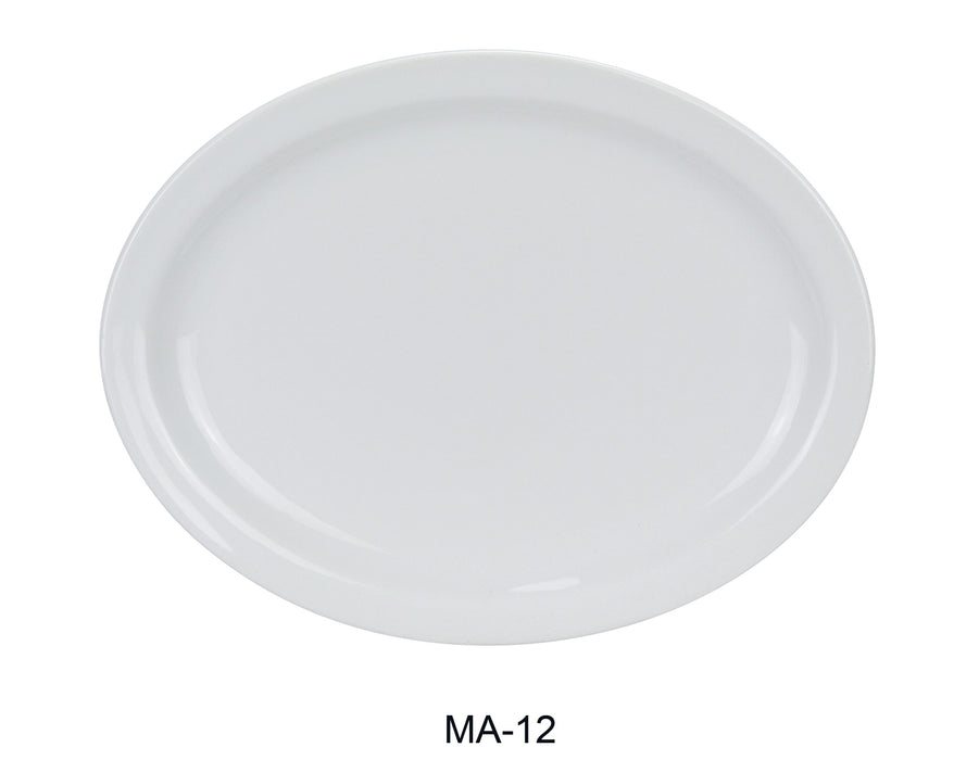 Yanco MA-12 Mayor 10.25″ Narrow Rim Platter, Chinaware, Super White, Pack of 24