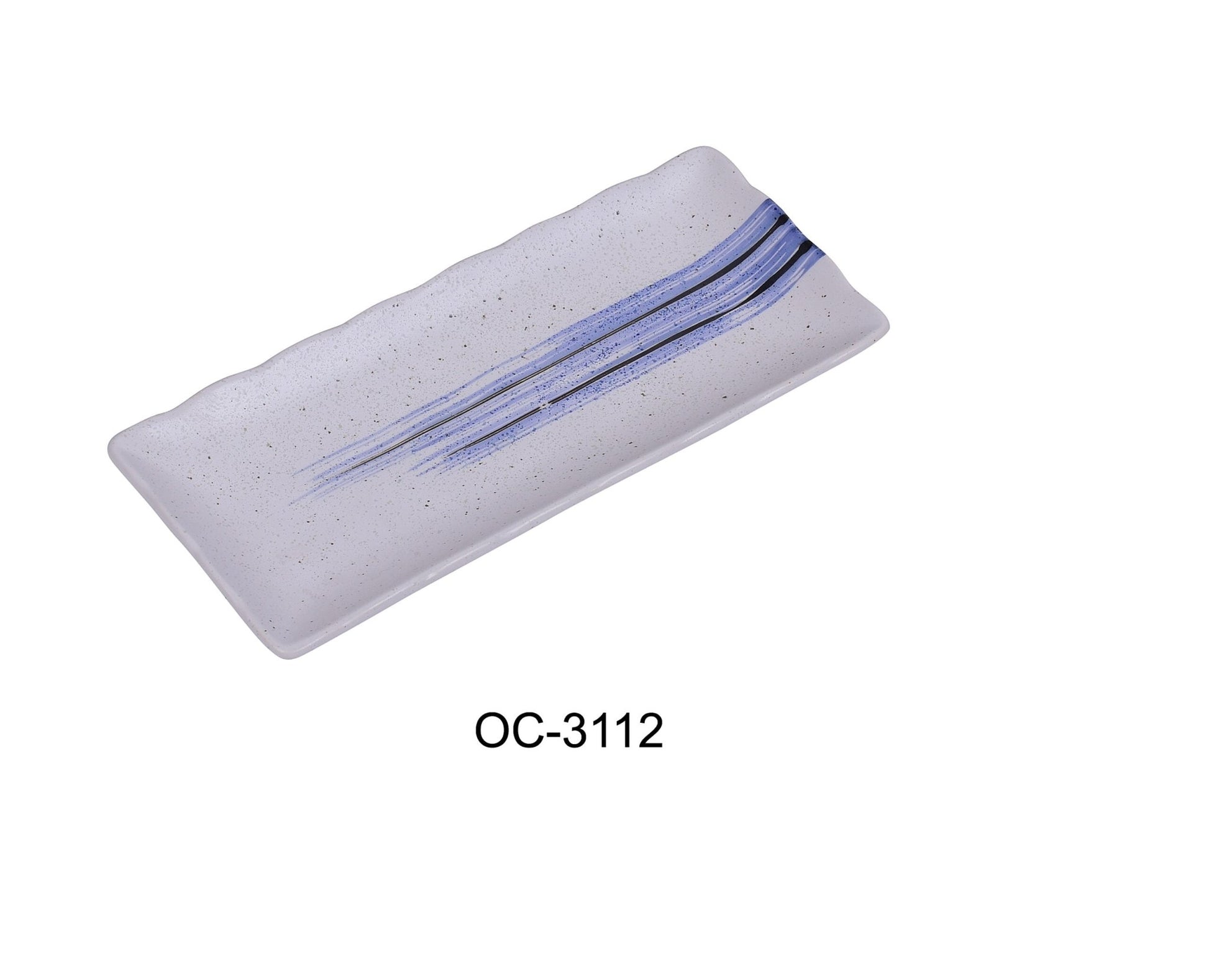 Yanco OC - 3112 Ocean 11 1/2" X 5 1/2"‚ Rectangular Sushi Plate, China, Pack of 12