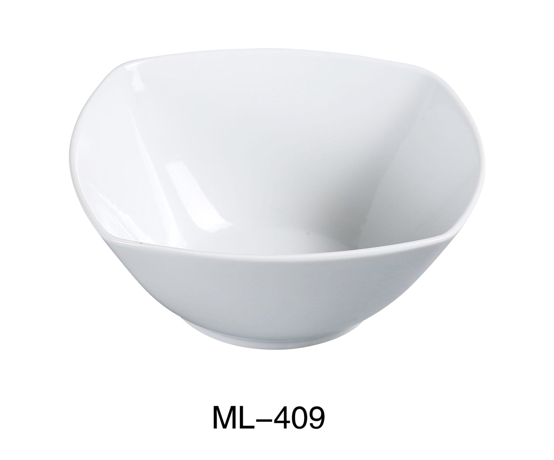 Yanco ML - 409 9.5"‚ Square Salad Bowl, 64 oz Capacity, China, Super White Color, Pack of 24