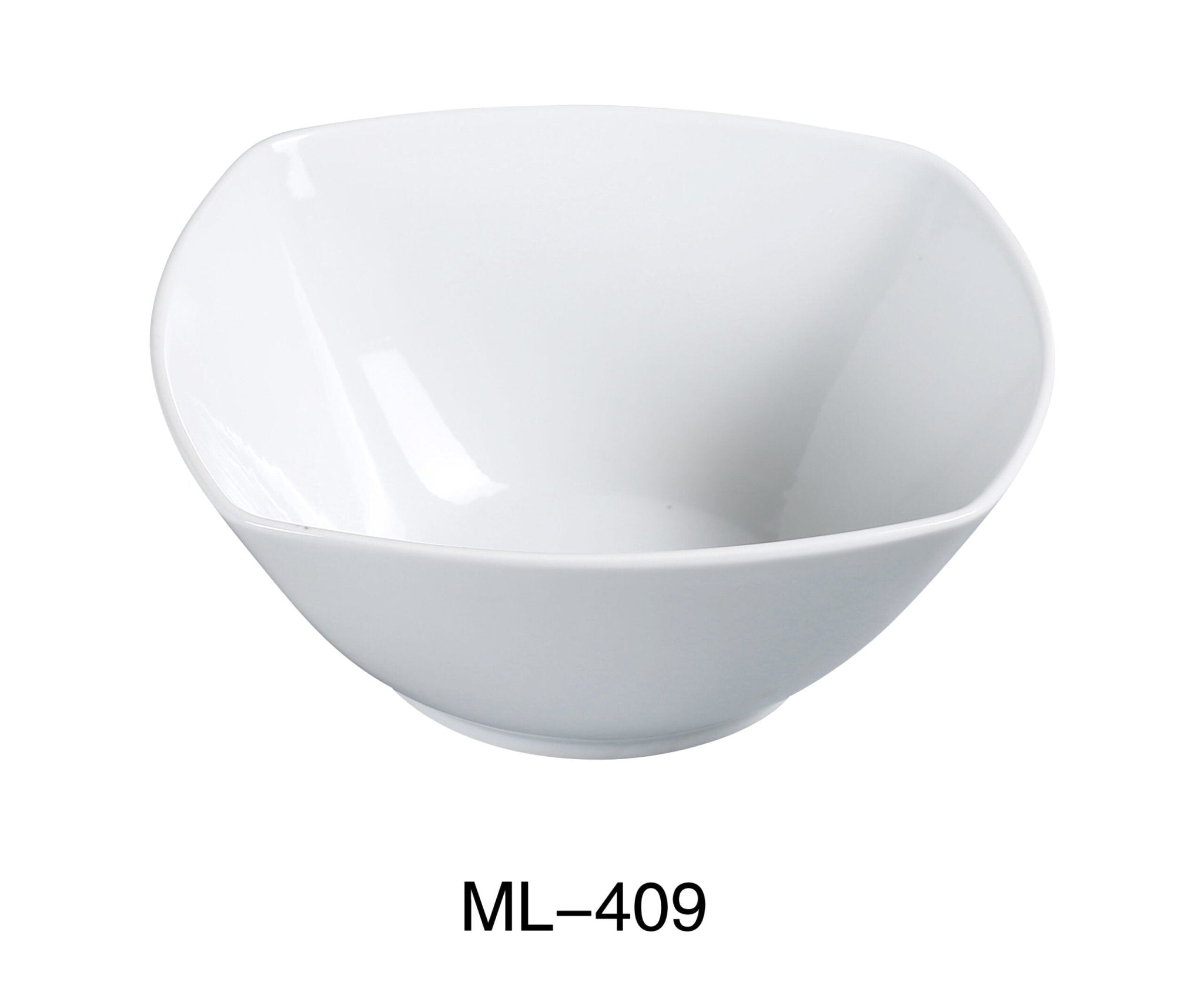 Yanco ML - 409 9.5"‚ Square Salad Bowl, 64 oz Capacity, China, Super White Color, Pack of 24