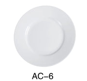 Yanco AC - 6 ABCO Bread Plate, 6.25"‚ Diameter, China, Super White, Pack of 36