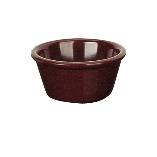 Yanco NC - 537C Smooth Ramekin, 3 oz Capacity, 1.5" Height, 3.25" Diameter, Melamine, Chocolate Color, Pack of 72