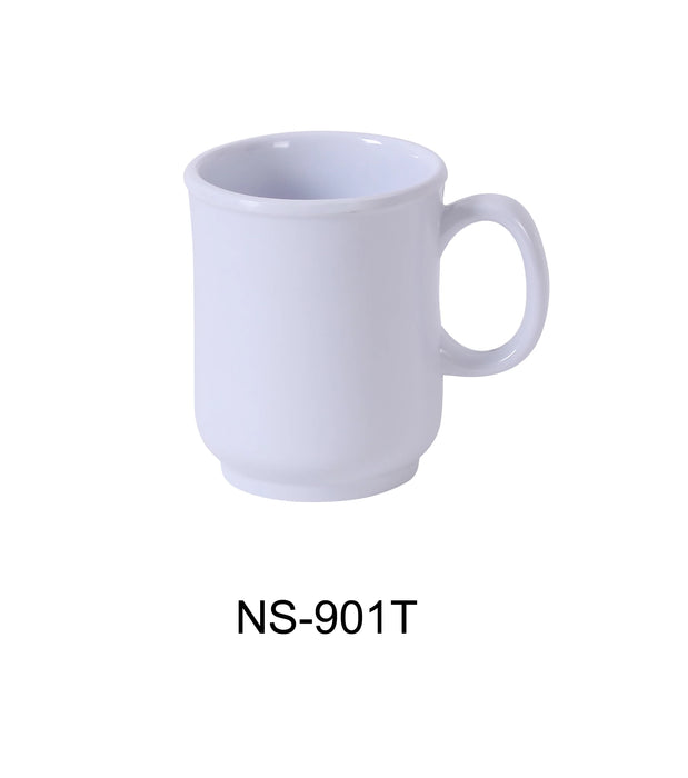 Yanco NS-901W Nessico Coffee/Tee Mug, 8 oz Capacity, 2.85″ Height, 3.5″ Diameter, Melamine, White Color, Pack of 48