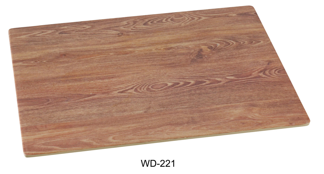 Yanco WD-221 Rectangular Wooden Tray, 21″ Length, 12.5″ Width, Melamine, Brown Color, Pack of 6