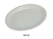 Yanco NR - 40 Normandy Platter, Narrow Rim, 7.25"‚ Length, 5.625"‚ Width, China, American White Color, Pack of 36