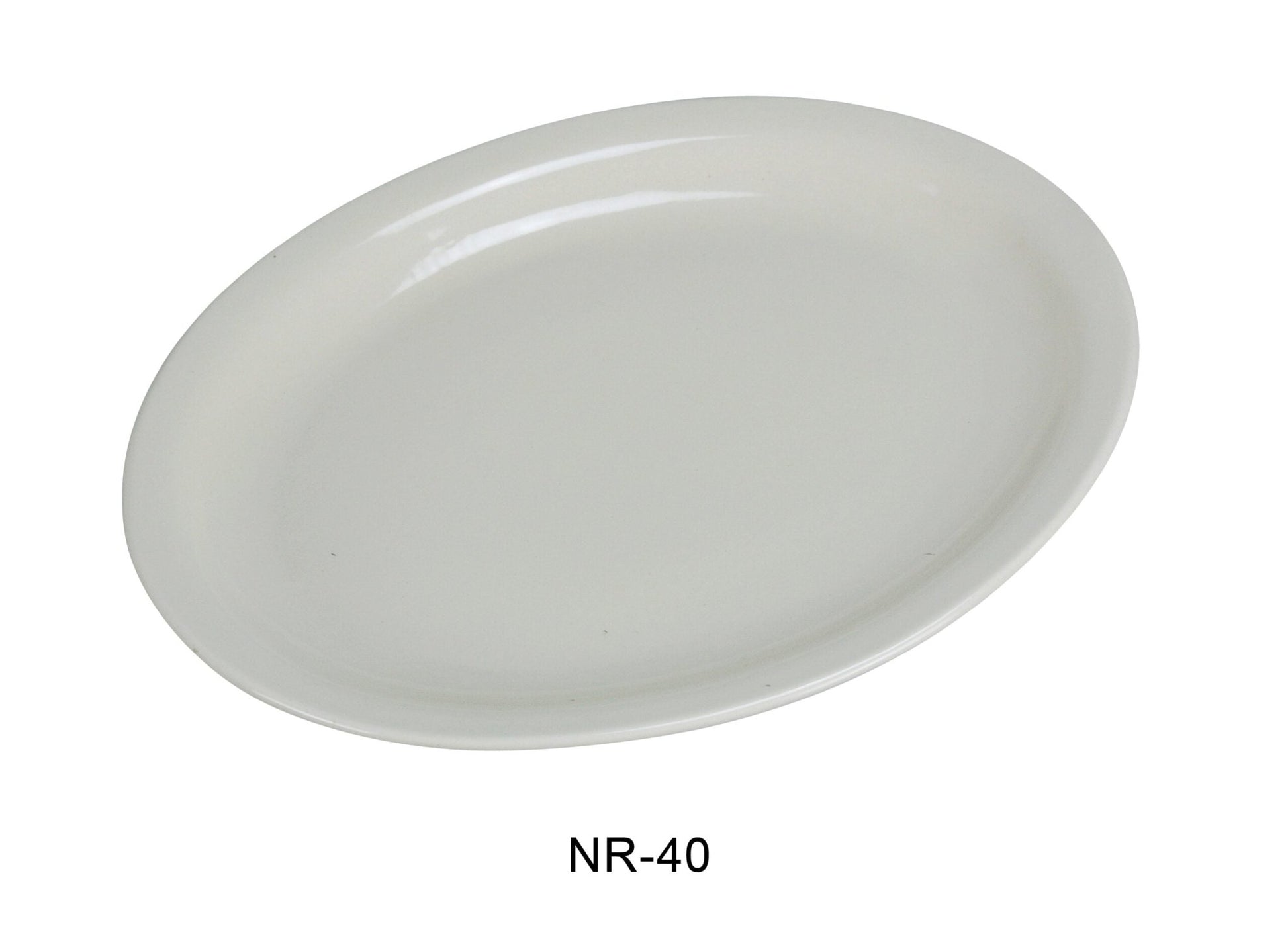 Yanco NR - 40 Normandy Platter, Narrow Rim, 7.25"‚ Length, 5.625"‚ Width, China, American White Color, Pack of 36