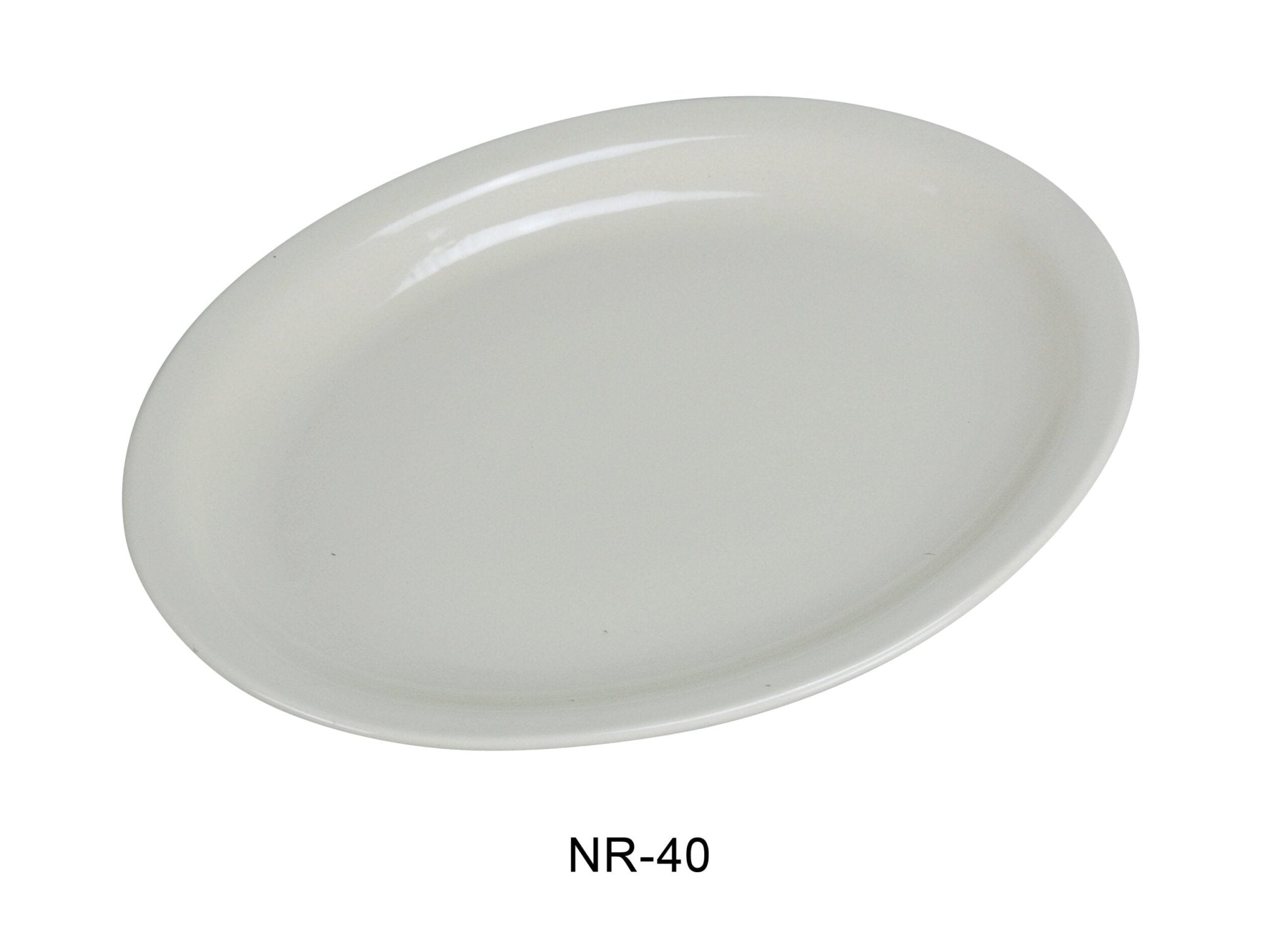 Yanco NR - 40 Normandy Platter, Narrow Rim, 7.25"‚ Length, 5.625"‚ Width, China, American White Color, Pack of 36