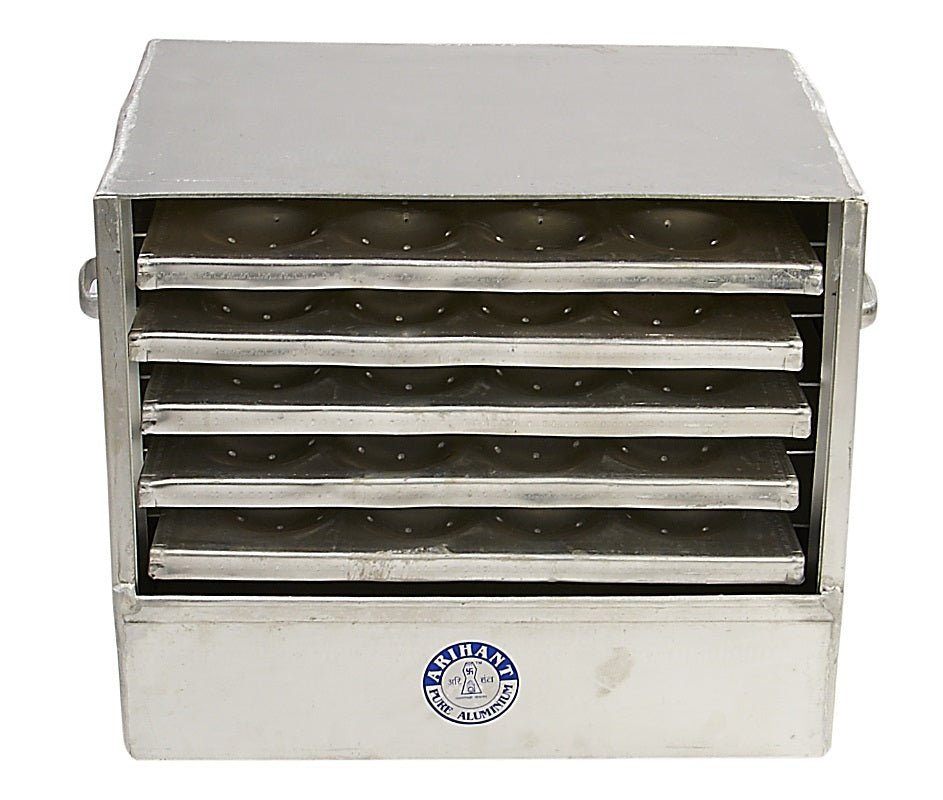 Commercial Aluminum Idli Steamer - 5 Trays - 60 Idlis