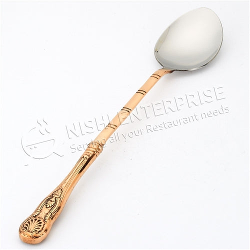 Copper/Stainless Steel Buffet Oval Shape Ladle Spoon- 13 Inches (33 cm)