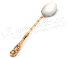 Copper/Stainless Steel Buffet Oval Shape Ladle Spoon - 13 Inches (33 cm)