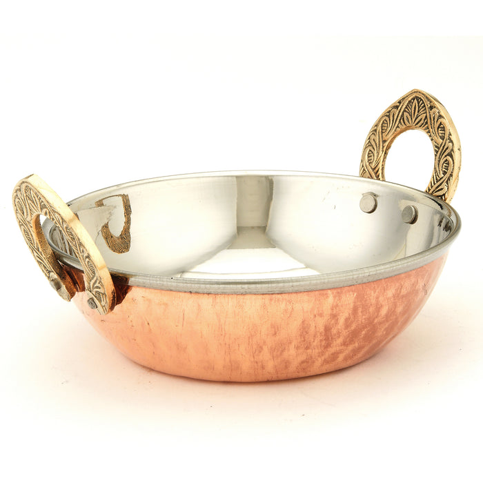Copper/Stainless Steel Kadai serving bowl  # 3 - 23 Oz.