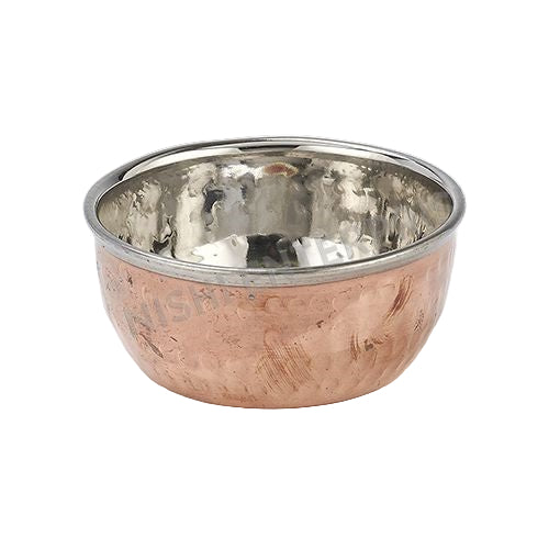 Copper/Stainless Steel Round Bottom Katori Bowl - 4.5 Oz.