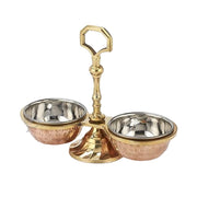 Copper/Stainless Steel Pickle Stand - 2 Bowls