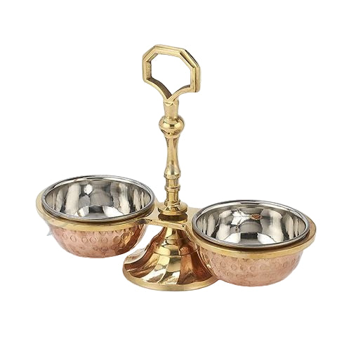 Copper/Stainless Steel Pickle Stand - 2 Bowls