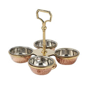 Copper/Stainless Steel Pickle Stand - 4 Bowls