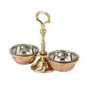 Nishi C-S-pickle-stand-2 – Copper/Stainless Steel Pickle Stand - 2 Bowls