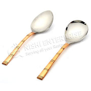 Copper/Stainless Steel Serving Spoon - 8 Inch Long - Round