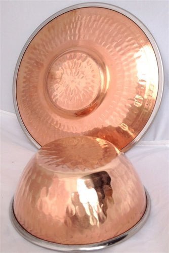 Copper/Stainless Steel Soup Bowl with Plate - 8 Oz.