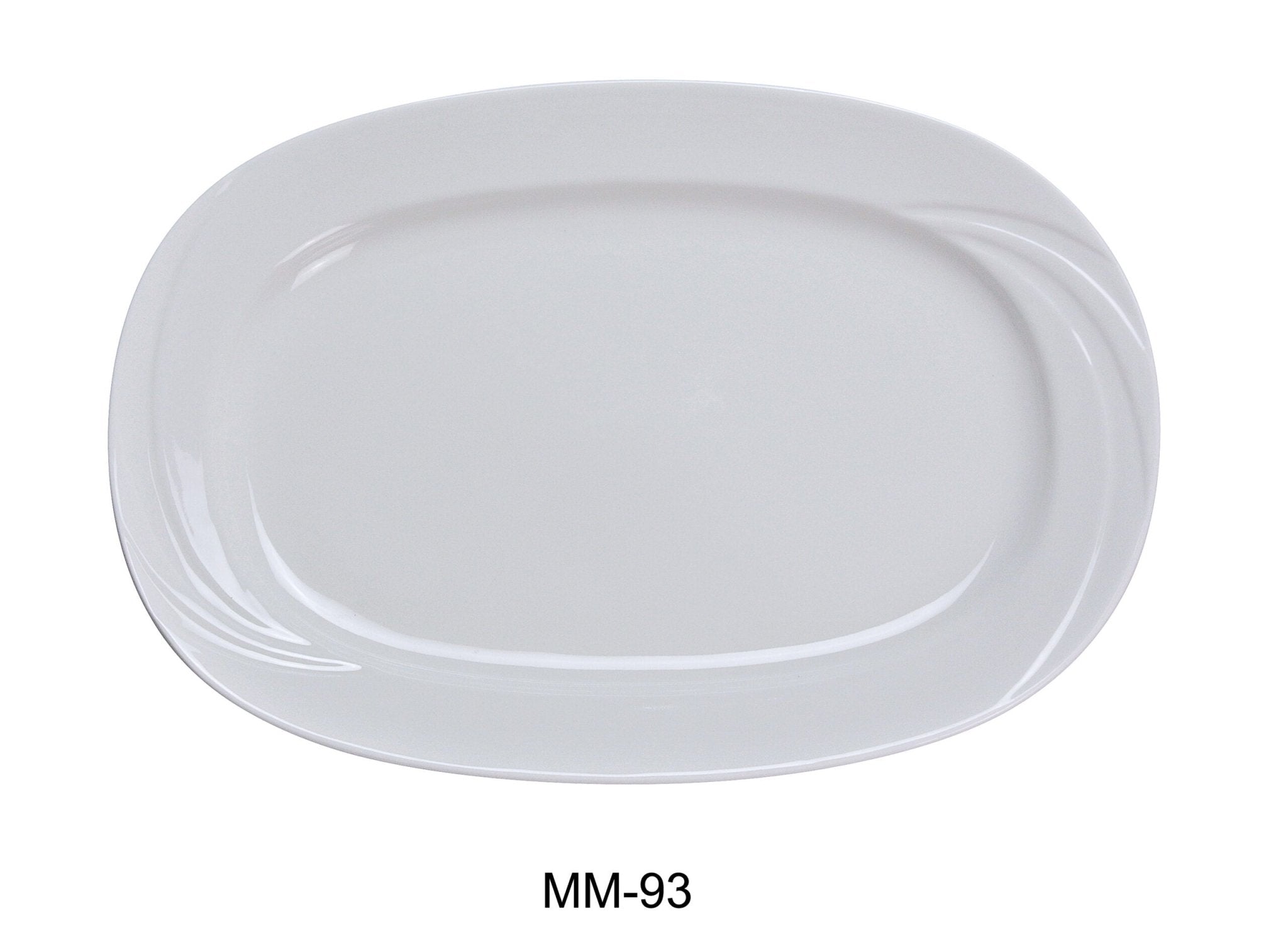Yanco MM - 93 Miami Rectangular Platter, 11.75"‚ Length x 8.5"‚ Width, China, Bone White, Pack of 12