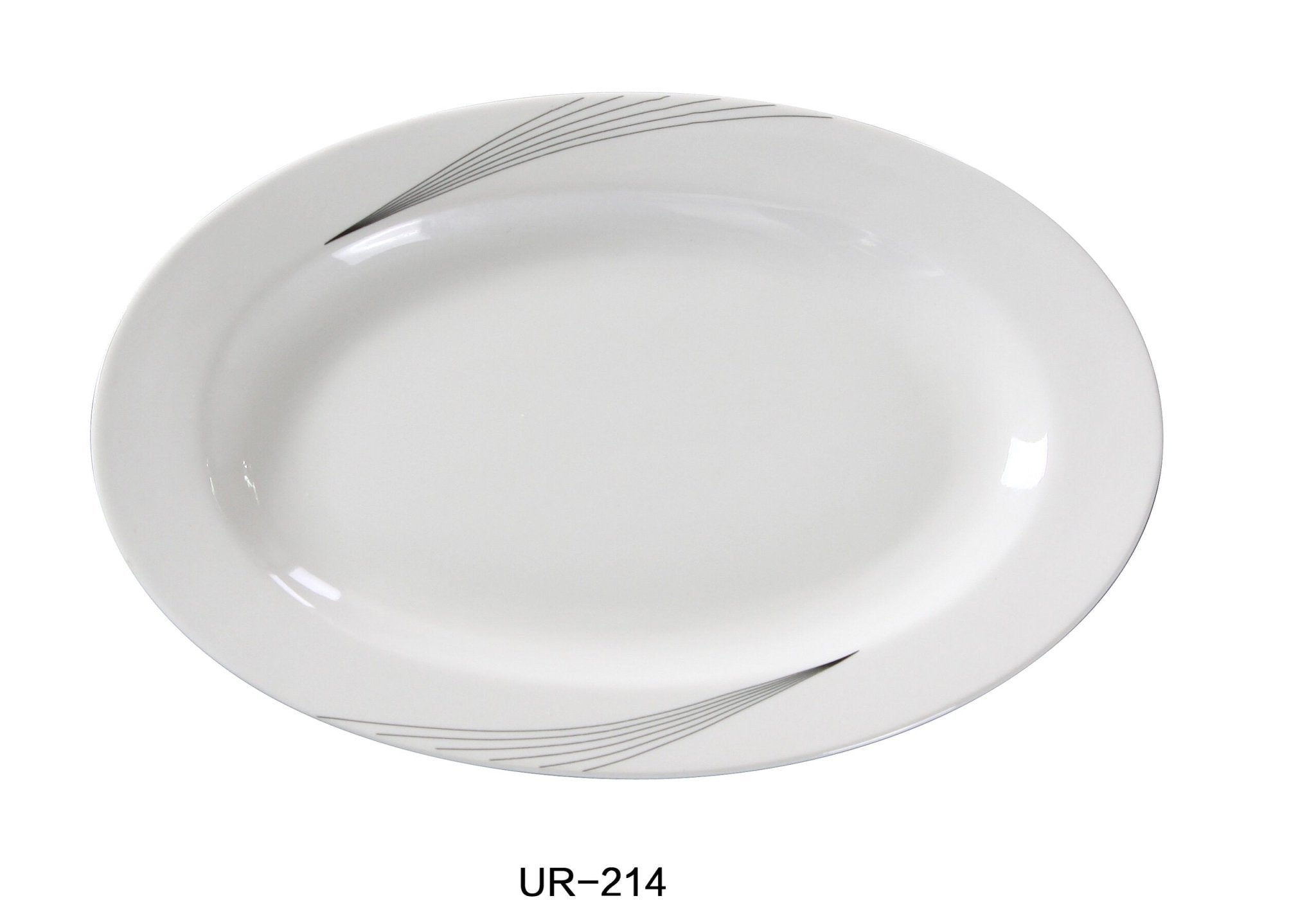 Yanco UR - 214 Urban Line Platter, 14"‚ Length x 10.5 Width, China, Bone White, Pack of 12
