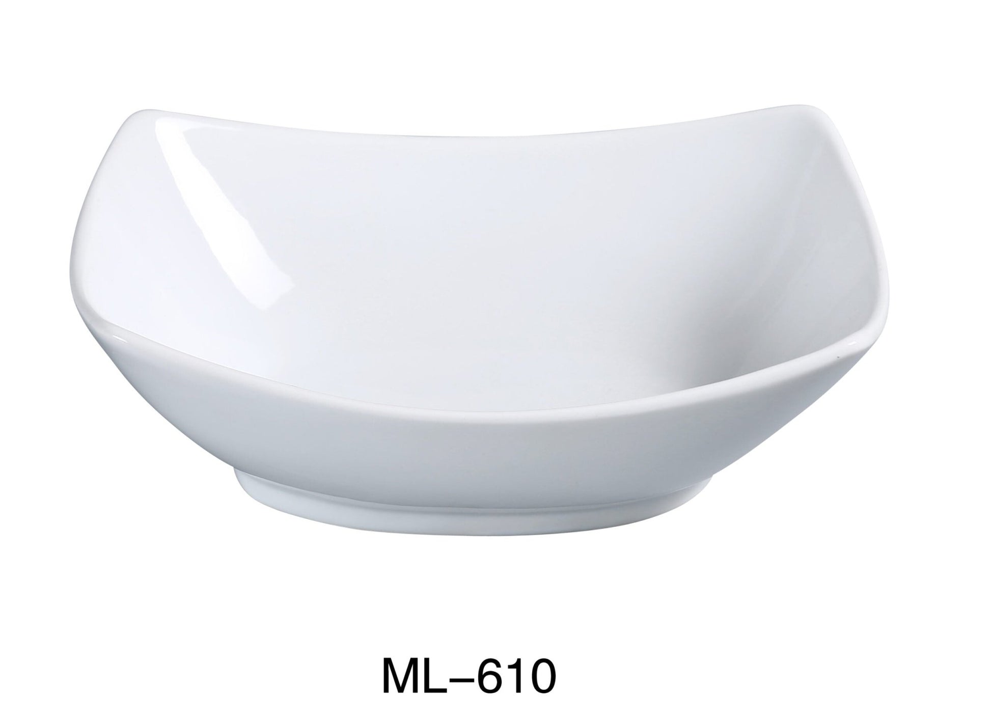 Yanco ML - 610 Rectangular Bowl, 42 oz Capacity, 7.5"‚ Width, 10"‚ Length, China, Super White, Pack of 12