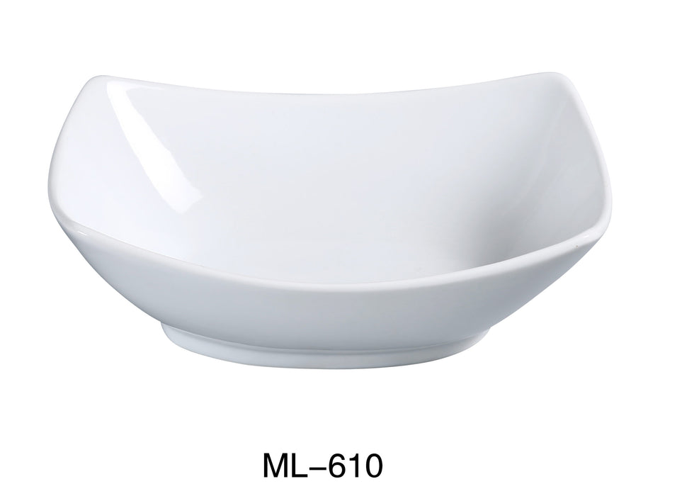 Yanco ML-610 Rectangular Bowl, 42 oz Capacity, 7.5″ Width, 10″ Length, China, Super White, Pack of 12