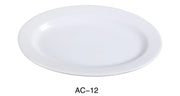 Yanco AC - 12 ABCO - 1 Oval Platter, 10.625"‚ Length x 7"‚ Width, China, Super White, Pack of 24