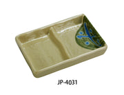 Yanco JP - 4031 Japanese Divided Sauce Dish, Double, 5"‚ Length, 3.5"‚ Width, Melamine, Pack of 48